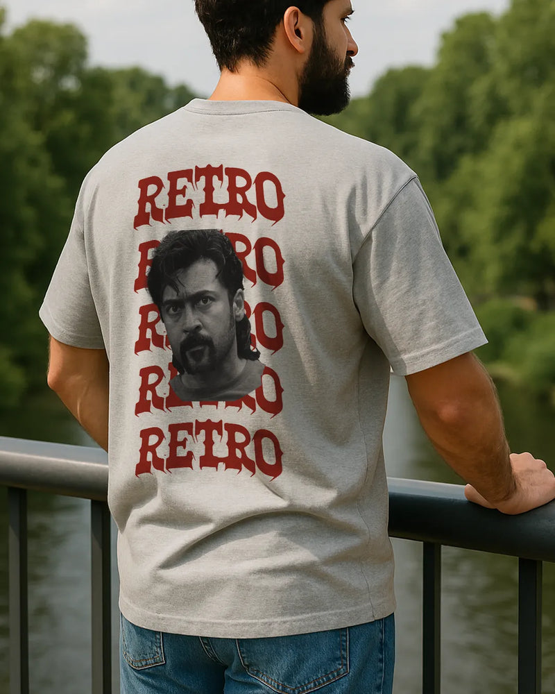 Suriya "Retro" Portrait T-Shirt | Tamil Movie Fan Tee front product image | Hustler's Drip
