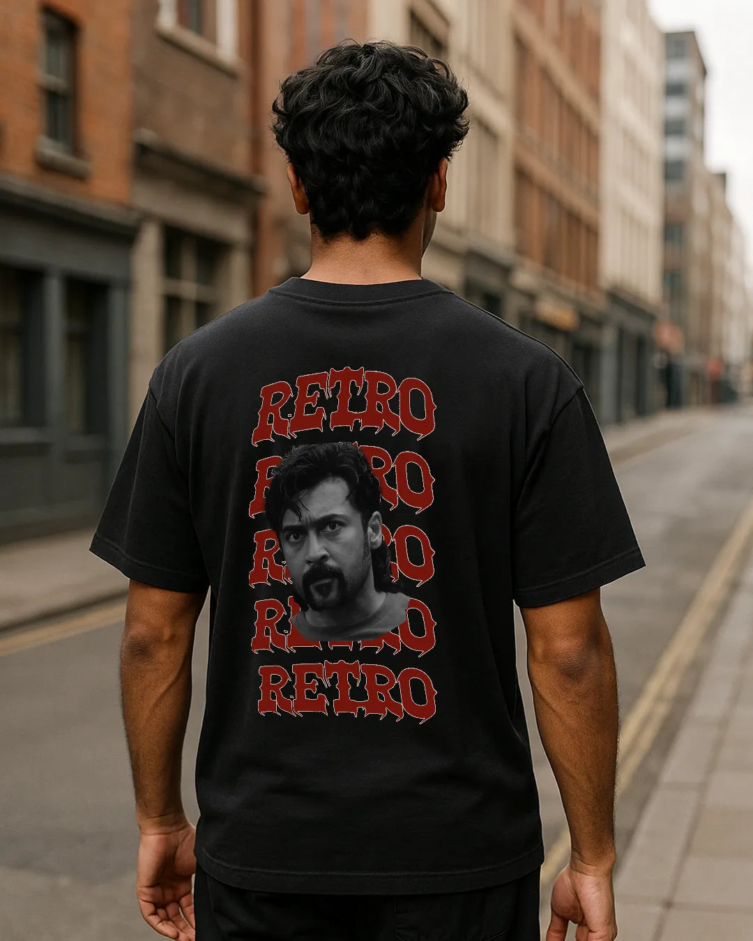 Suriya "Retro" Portrait T-Shirt | Tamil Movie Fan Tee product image 3 | Hustler's Drip