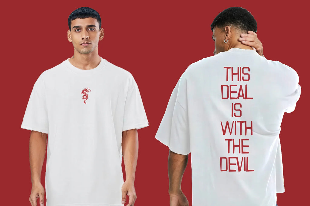 This Deal With The Devil T Shirt Empuraan Movie Inspired White image 3