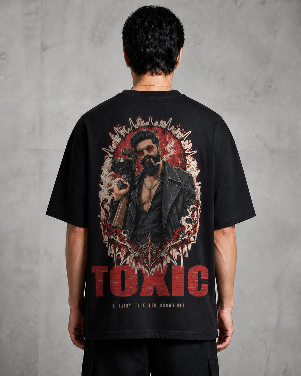 Toxic Noir Poster Oversized T-Shirt black oversized T-shirt back hero