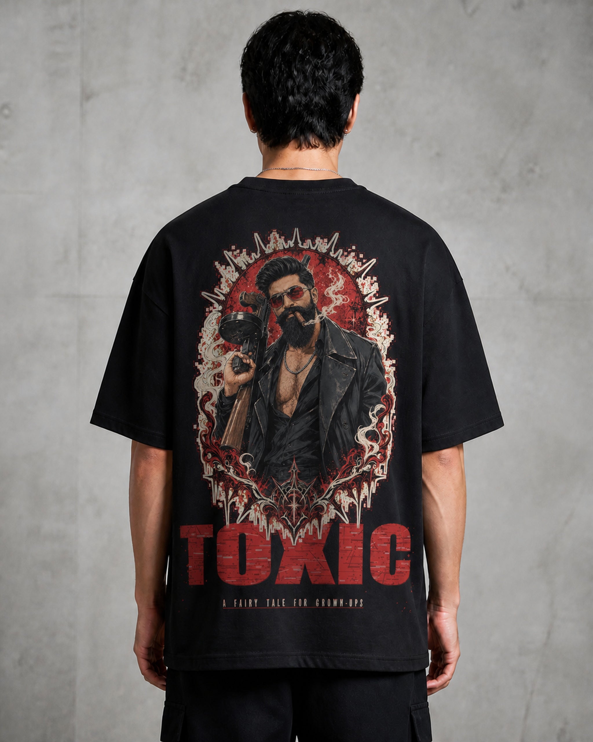 Toxic Noir Poster Oversized T-Shirt black oversized T-shirt back hero
