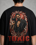 Toxic Noir Poster Oversized T-Shirt black oversized T-shirt back print detail