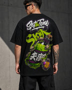 Toxic Set The Tone Oversized T-Shirt black oversized T-shirt back left angle