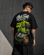 Toxic Set The Tone Oversized T-Shirt black oversized T-shirt back right angle