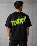 Toxic Noir Collage Oversized T-Shirt black oversized T-shirt back hero