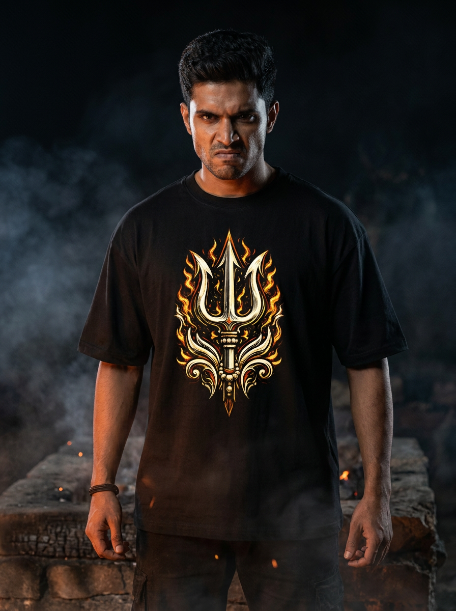 Kalabhairava Oversized T-Shirt - Black