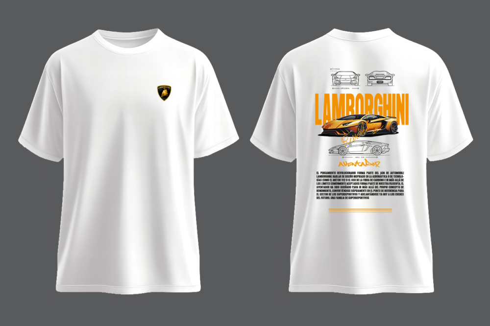 Lamborghini Legacy T-Shirt Front & Back Street Edition - Image 2