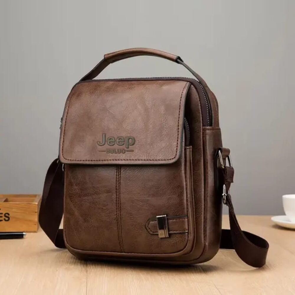 Jeep Buluo Leather Crossbody Bag with Adjustable Strap - Image 2